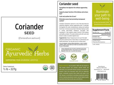 Photo of the Banyan Botanicals Coriander Seed label