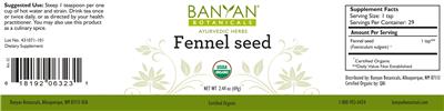 Photo of the Banyan Botanicals Fennel Seed label