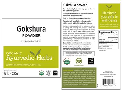 Photo of the Banyan Botanicals Gokshura Powder label