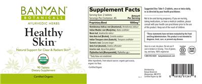 Photo of the Banyan Botanicals Healthy Skin label