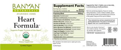 Photo of the Banyan Botanicals Heart Formula label