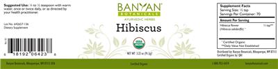 Photo of the Banyan Botanicals Hibiscus label
