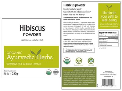 Photo of the Banyan Botanicals Hibiscus Powder label