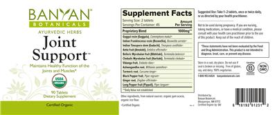 Photo of the Banyan Botanicals Joint Support label