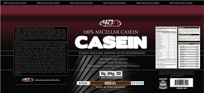 Photo of the 4DN Casein Chocolate label