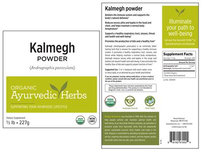 Photo of the Banyan Botanicals Kalmegh Powder label