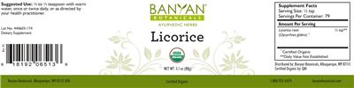 Photo of the Banyan Botanicals Licorice label