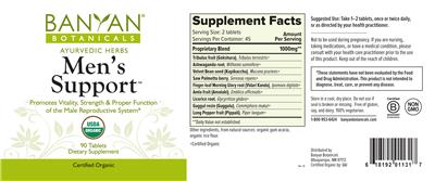 Photo of the Banyan Botanicals Men's Support label