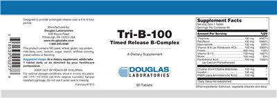 Photo of the Douglas Laboratories Tri-B-100 Timed Release B-Complex label