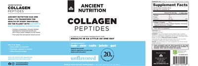 Photo of the Ancient Nutrition Collagen Peptides Unflavored label