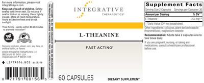 Photo of the Integrative Therapeutics L-Theanine label