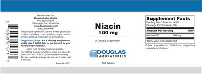 Photo of the Douglas Laboratories Niacin 100 mg label