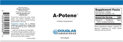 Photo of the Douglas Laboratories A-Potene label