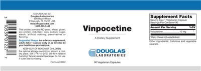 Photo of the Douglas Laboratories Vinpocetine label