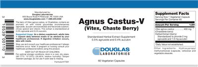 Photo of the Douglas Laboratories Agnus Castus-V (Vitex, Chaste Berry) label