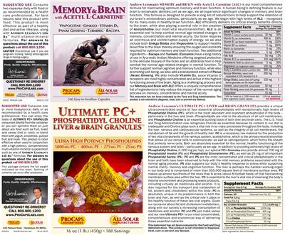 Photo of the ProCaps Laboratories Memory & Brain with Acetyl L-Carnitine label