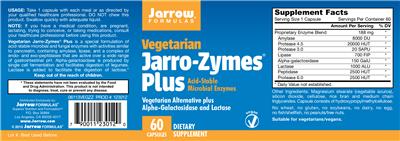 Photo of the Jarrow Formulas Vegetarian Jarro-Zymes Plus label