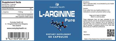 Photo of the Everyday Health L-Arginine Pure label