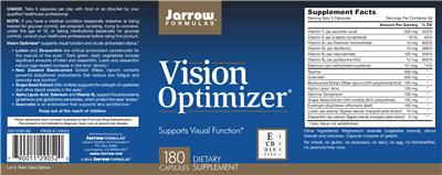 Photo of the Jarrow Formulas Vision Optimizer label