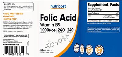 Folic Acid 1,000 mcg