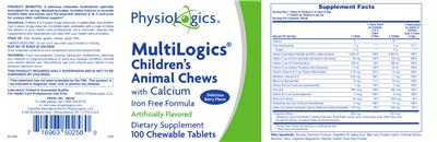 MultiLogics Children's Animal Chews with Calcium Delicious Berry Flavor