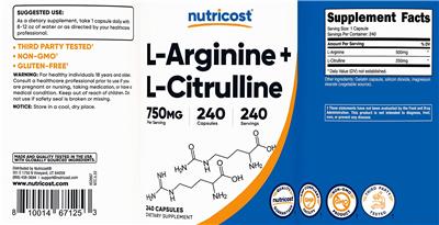 L-Arginine + L-Citrulline 750 mg