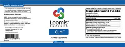 Photo of the Loomis Enzymes CLM label