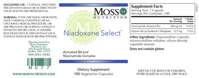 Photo of the Moss Nutrition Niadoxene Select label