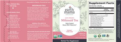 Photo of the Earth Mama Organics 100% Organic Milkmaid Tea label