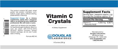Photo of the Douglas Laboratories Vitamin C Crystals label