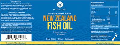 Photo of the Antler Farms New Zealand Fish Oil 1000 mg label