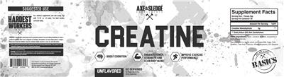 Photo of the Axe & Sledge Supplements Creatine Unflavored label