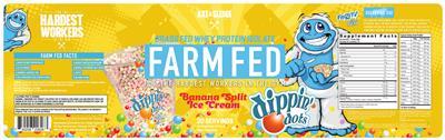 Photo of the Axe & Sledge Supplements Farm Fed Frozeti the Yeti Dippin' Dots Banana Split Ice Cream label