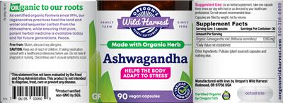 Photo of the Oregon's Wild Harvest Ashwagandha label