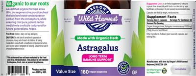 Photo of the Oregon's Wild Harvest Astragalus label