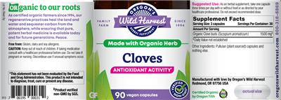 Photo of the Oregon's Wild Harvest Cloves label