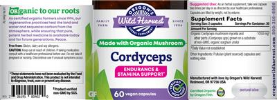 Photo of the Oregon's Wild Harvest Cordyceps label