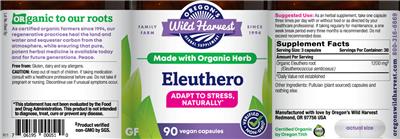 Photo of the Oregon's Wild Harvest Eleuthero label