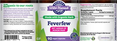 Photo of the Oregon's Wild Harvest Feverfew label