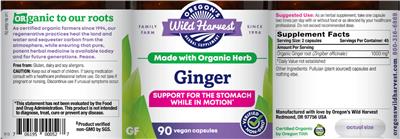 Photo of the Oregon's Wild Harvest Ginger label
