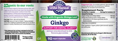 Photo of the Oregon's Wild Harvest Ginkgo label