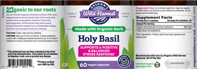 Photo of the Oregon's Wild Harvest Holy Basil label