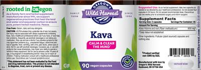 Photo of the Oregon's Wild Harvest Kava label