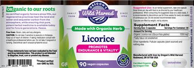 Photo of the Oregon's Wild Harvest Licorice label