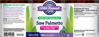 Photo of the Oregon's Wild Harvest Saw Palmetto label
