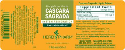Photo of the Herb Pharm Cascara Sagrada label