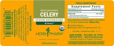 Photo of the Herb Pharm Celery label