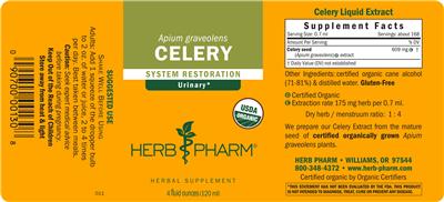 Photo of the Herb Pharm Celery label
