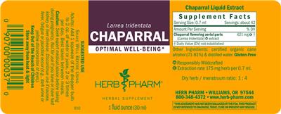 Photo of the Herb Pharm Chaparral label