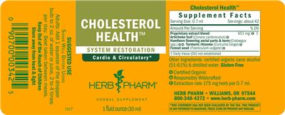 Photo of the Herb Pharm Cholesterol Health label